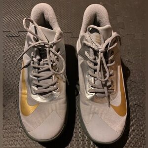Nike Precision IV Wolf Grey/Metallic Gold sneakers